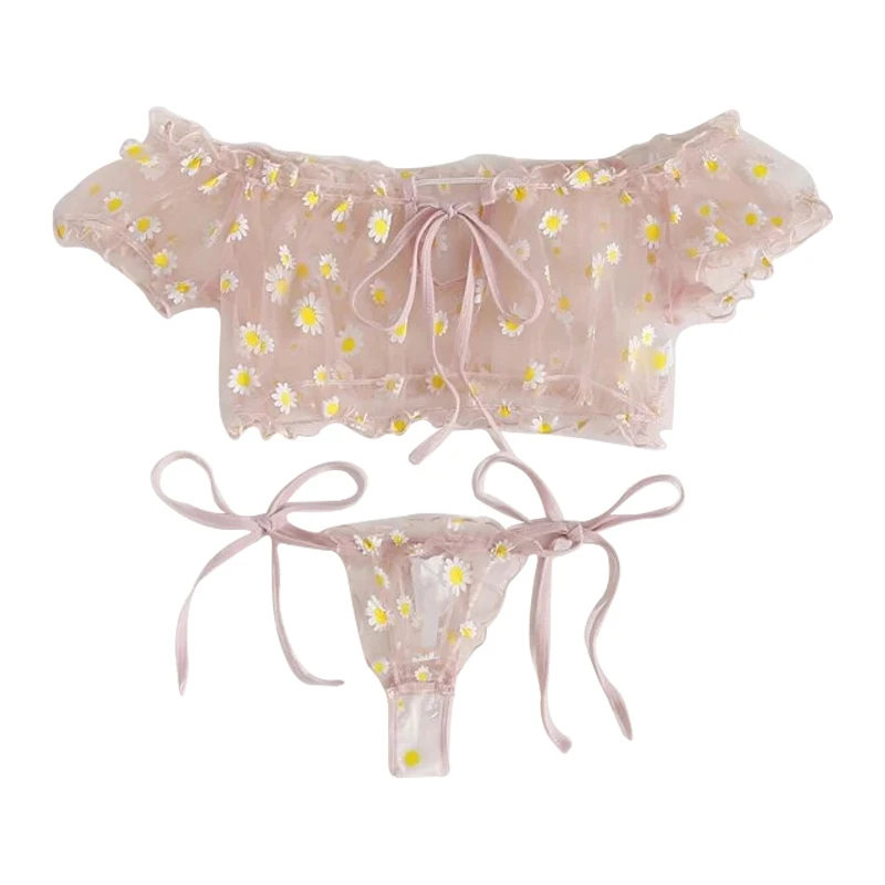 Bralette Triangle Set - Sexy Women's Underwear Lace Floral Wire
