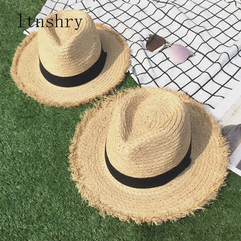 Hat Floppy Wide - new Wide Brim Raffia Sun Hat