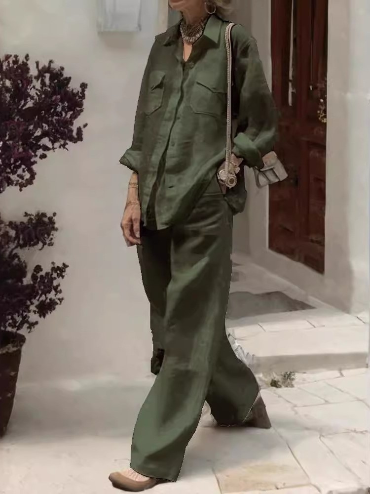 Fashion Solid Cotton Linen Shi - Linen Pant Wide review and price