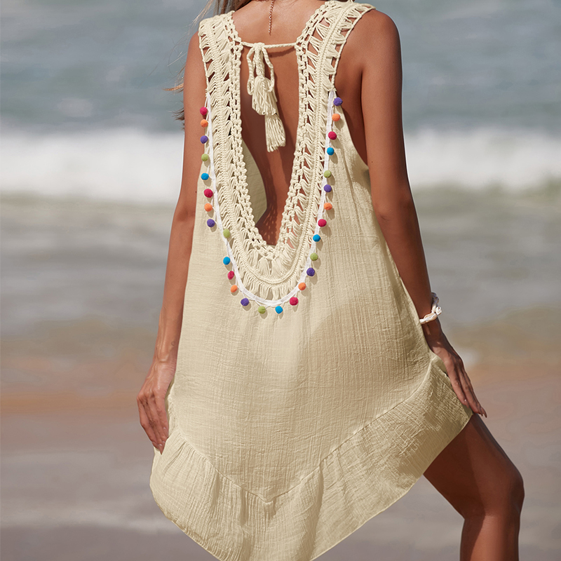 Women V-Neck Backless Hollow O - Cover Up Kaftan review and price