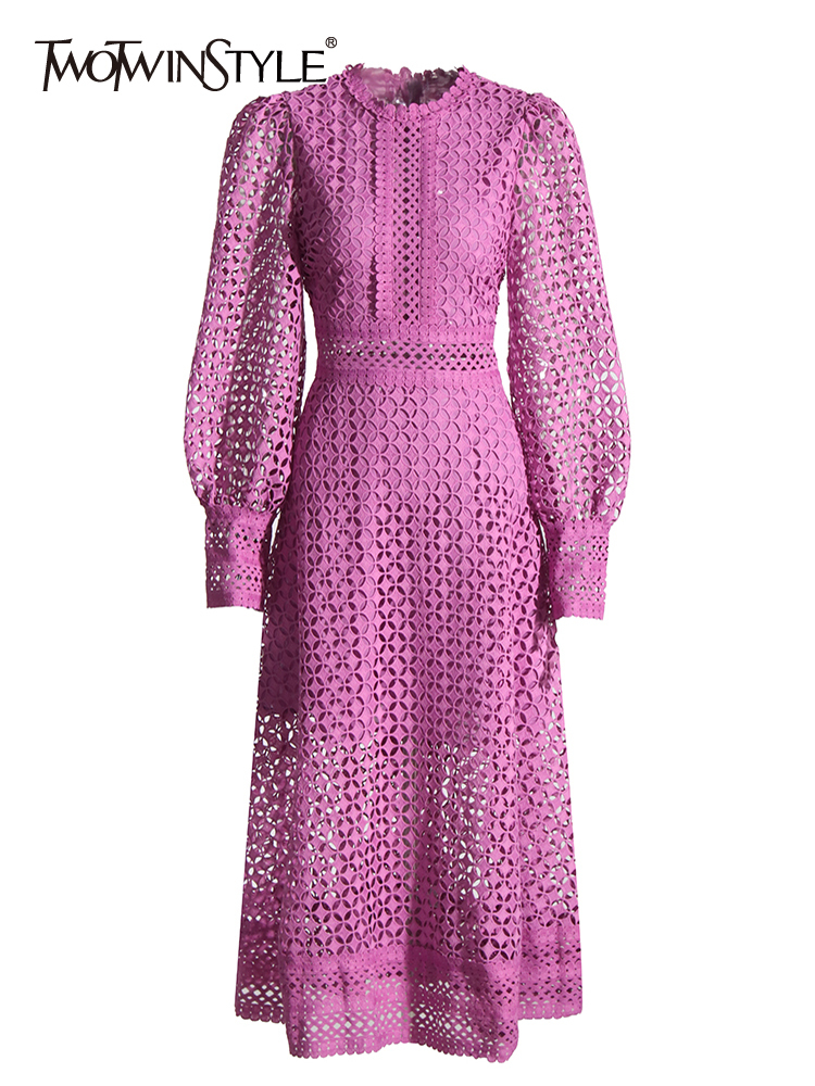 TWOTWINSTYLE Embroidery Cut Ou - Linen Dress Wrap review and price
