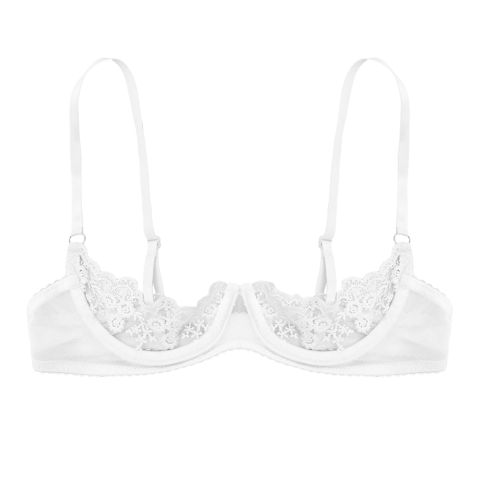 Women's Floral Lace Quarter Cu - Bralette Triangle Set review and price