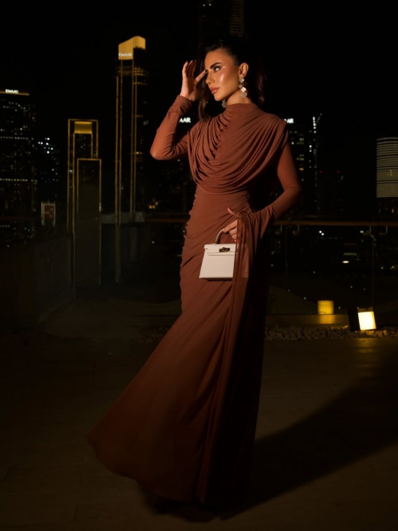 Solid Draped Neckline Long Dre - Linen Dress Wrap review and price