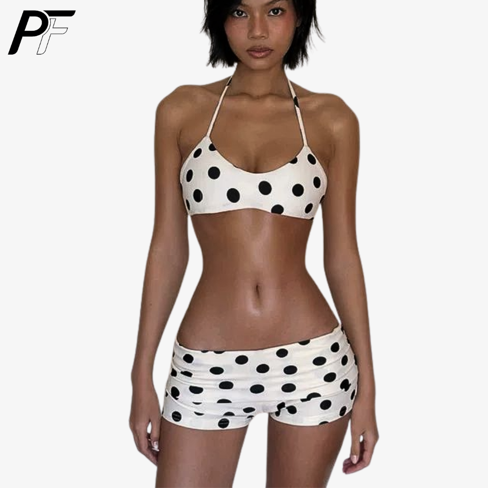 Women's Summer Polka Dot Halte - Swimsuit Bikini Ruched review and price