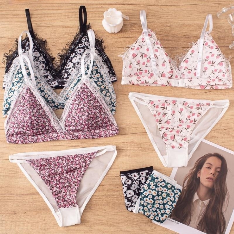 Women Bra Panties Sexy Lace Li - Bralette Triangle Set review and price