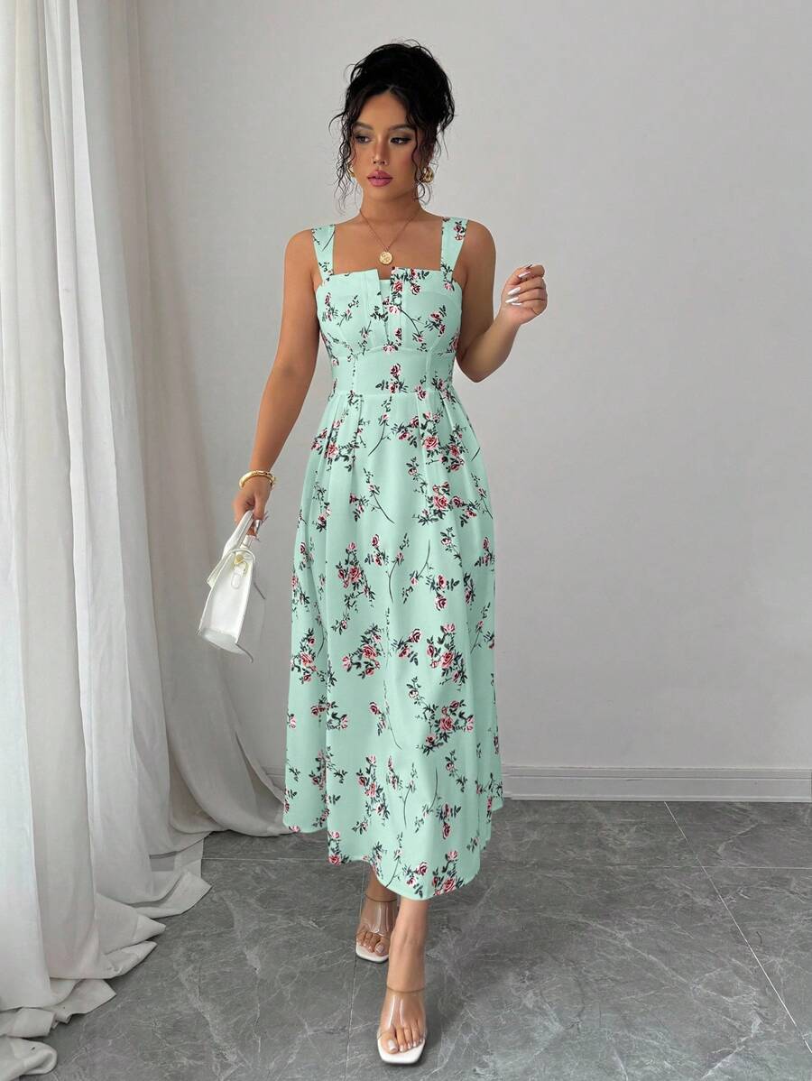 Mint Green Floral Midi Dress W - Midi Skirt Floral review and price