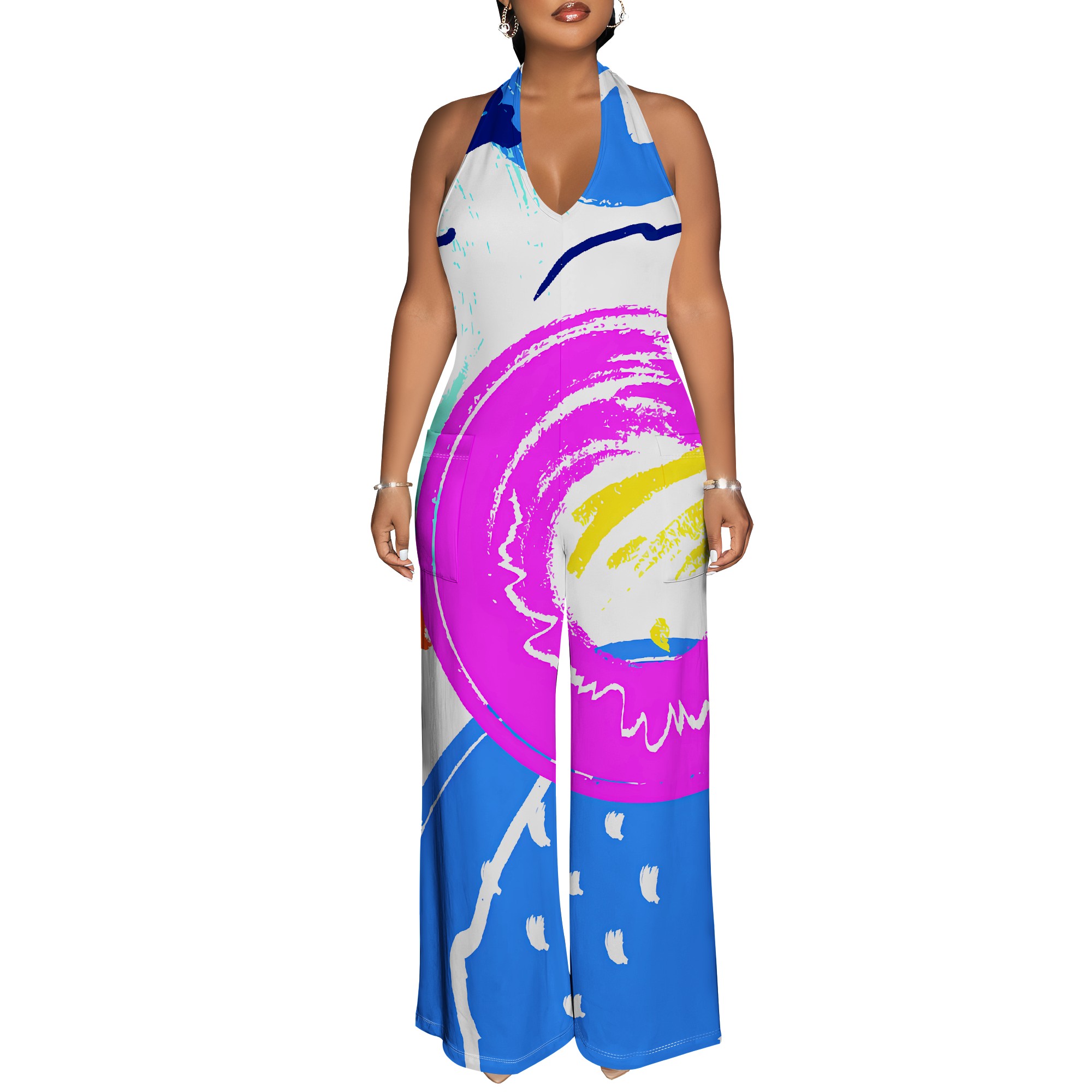 Bold Abstract Brushstroke Halt - Maxi Dress Halter review and price