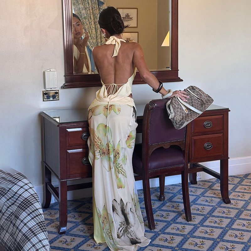TARUXY Sexy Long Skirt Two Pie - Maxi Dress Halter review and price