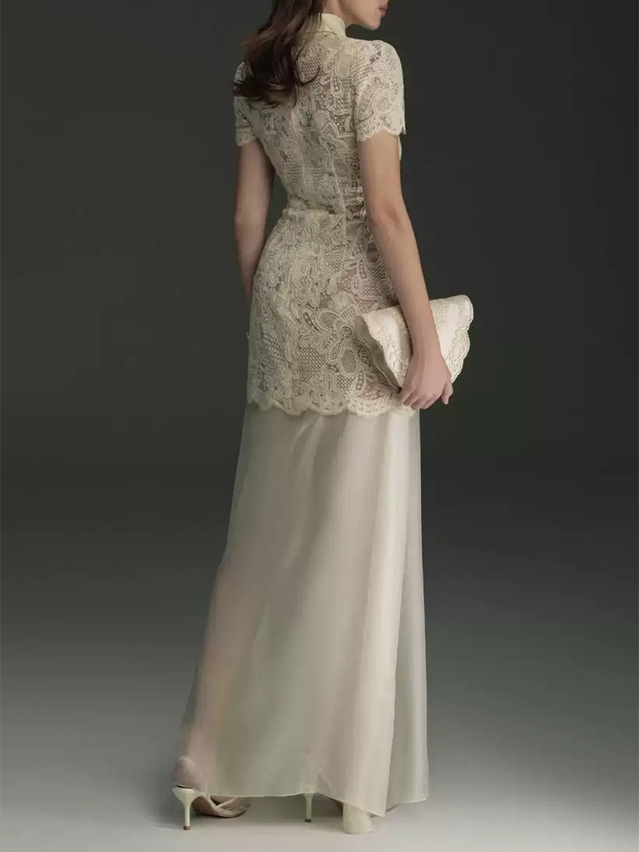 TWOTWINSTYLE Patchwork Lace Dr - Linen Dress Wrap review and price