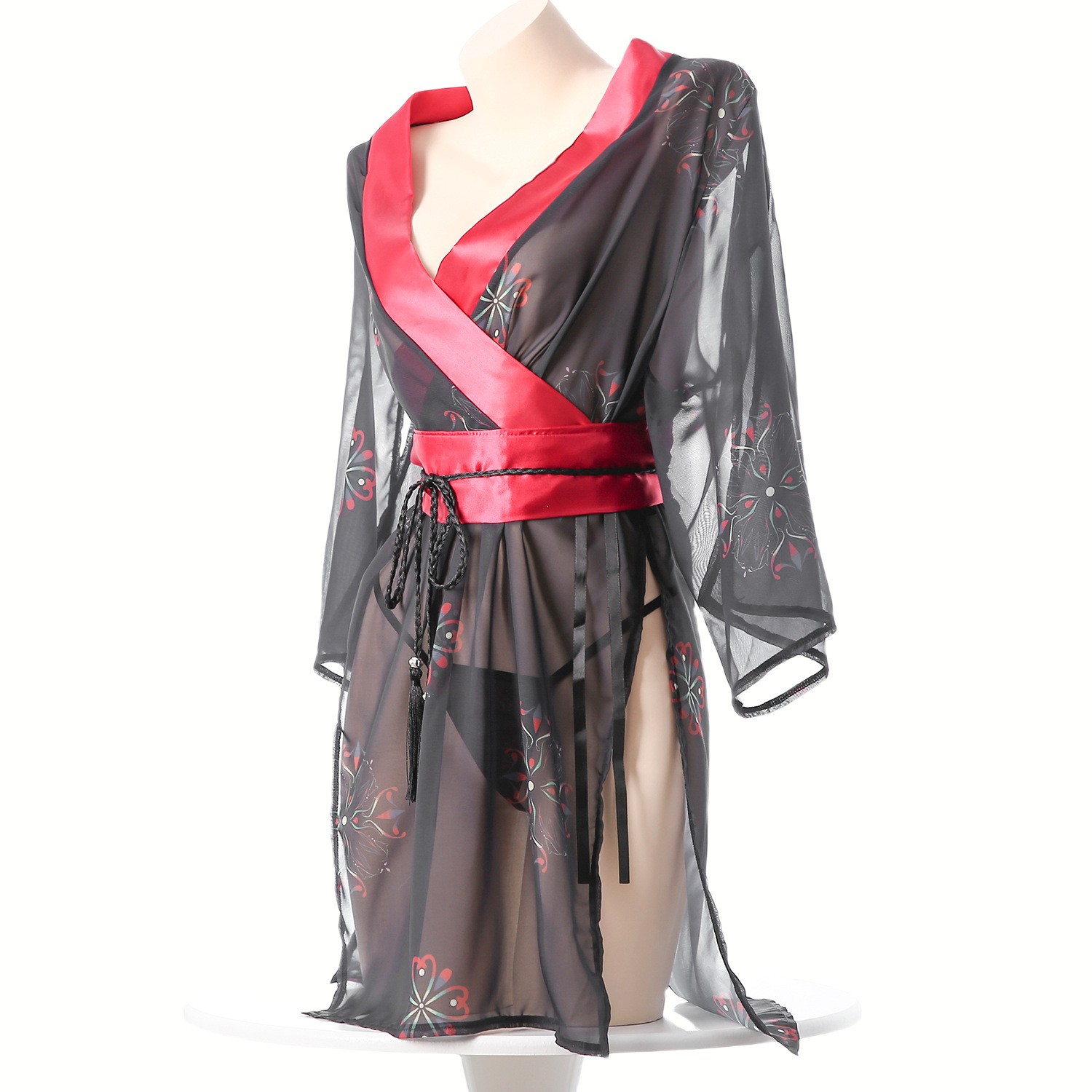Women's Black Sheer Mesh Japan - Kimono Sheer Floral review and price