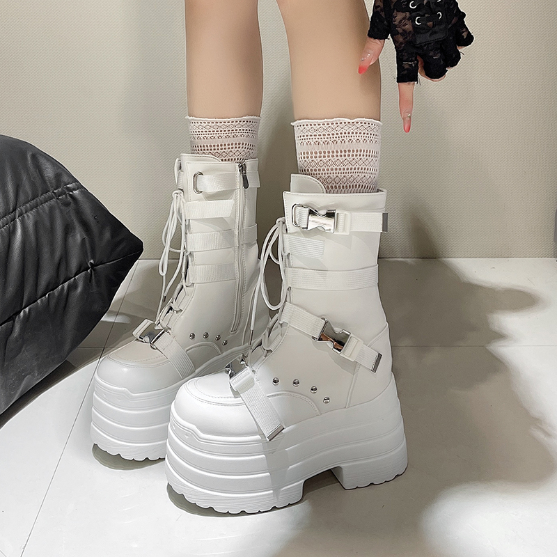 13.5CM,17CM Women Punk Boots A - Wedge Espadrille Women review and price