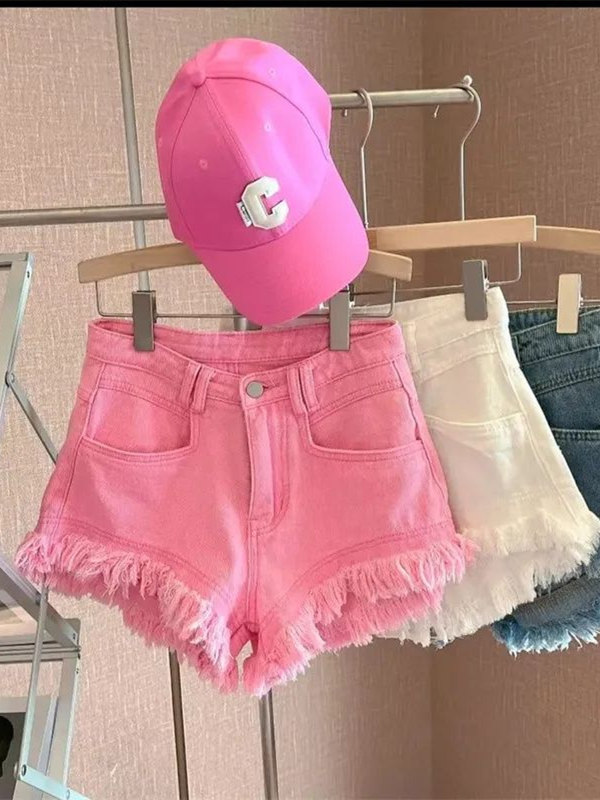 Outlet Korean Style Casual Hon - Shorts Denim Frayed review and price