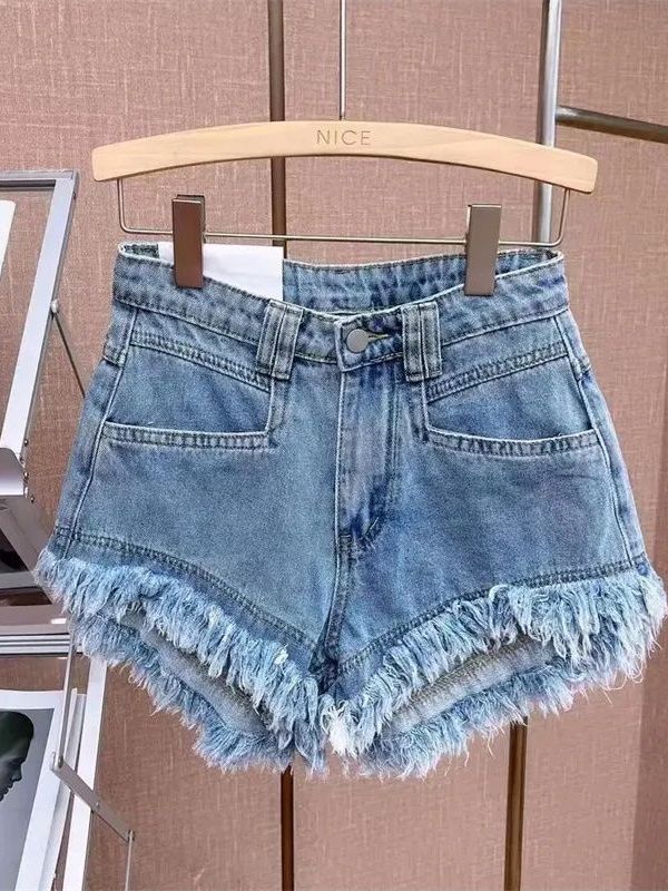 Outlet Korean Style Casual Hon - Shorts Denim Frayed review and price