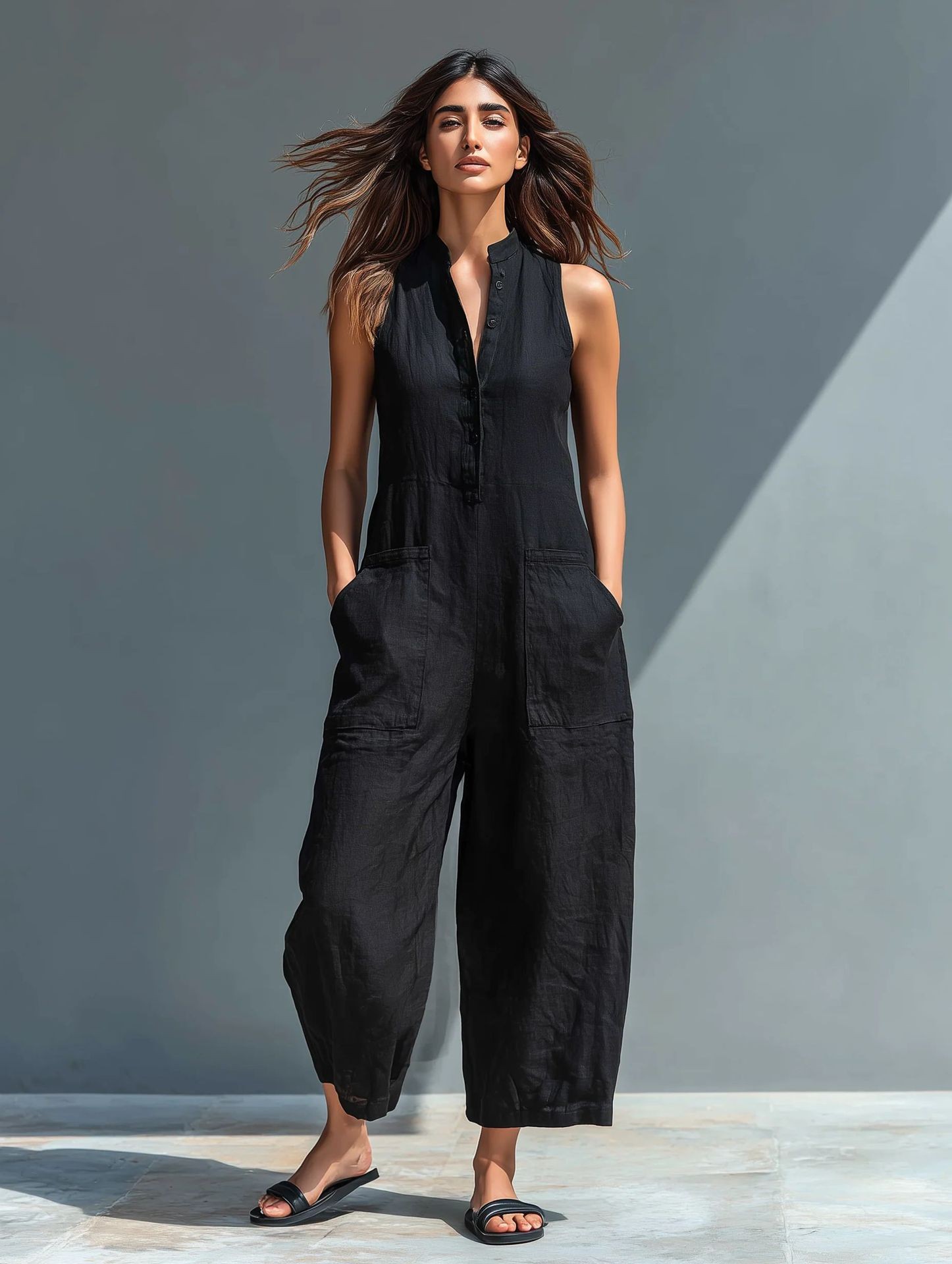 Summer Women's Clothing Sleeve - Jumpsuit Linen Relaxed review and price
